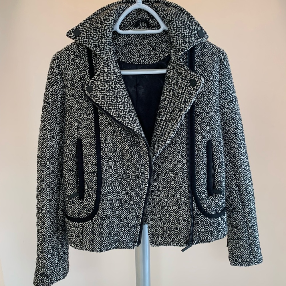 Karl lagerfeld houndstooth cropped jacket